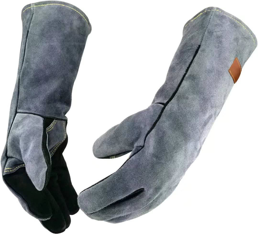 Extreme Heat Resistant Safety Gloves, BBQ Grill Welding Mittens, High Temperature Protective Gloves