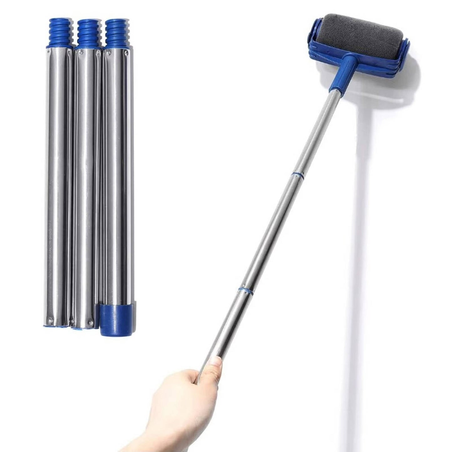 Triangular Paint Roller with Corner Brush and Sponge Applicator, 3-Piece Set