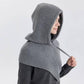 Knit Hood with Attached Scarf and Drawstring Closure