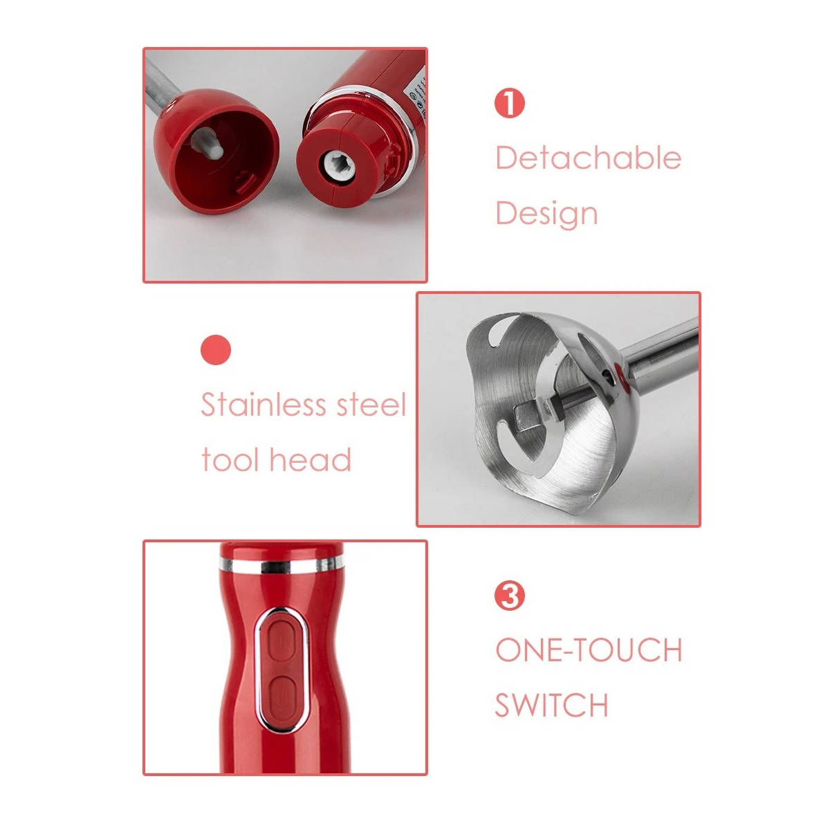 5 in 1 Electric Hand Blender, 1000W 20 Speed Stick Blender with Milk Frother, Potato Masher, 500ml Chopper and 600ml Cup