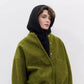 Knit Hood with Attached Scarf and Drawstring Closure