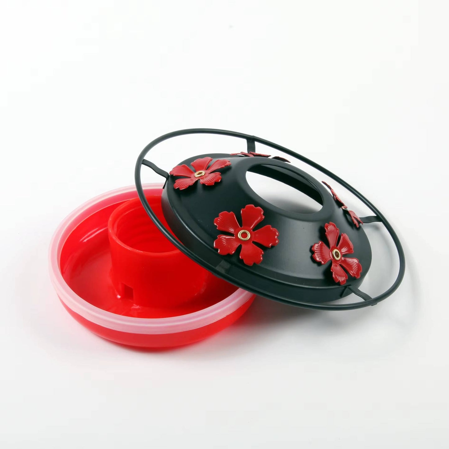 16 OZ Glass Hummingbird Feeders for Outdoors, with 4 Bee Guard Feeding Ports & Built in Ant Moat