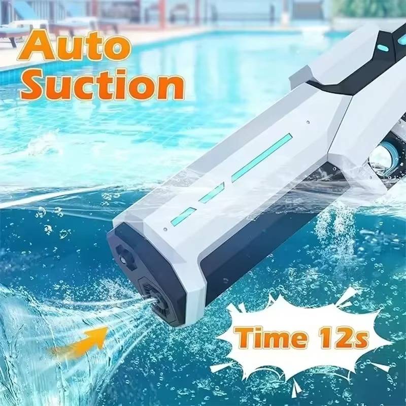 Motorized Water Gun with Auto Suction and 8-10 Meter Range, 500mAh Battery