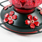 16 OZ Glass Hummingbird Feeders for Outdoors, with 4 Bee Guard Feeding Ports & Built in Ant Moat