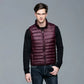 Down Fill Vest with Water Resistant Shell and Stand Up Collar, Packable