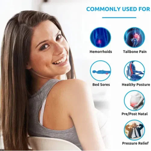 Ergonomic Cushion for Hemorrhoids and Tailbone Pain Relief