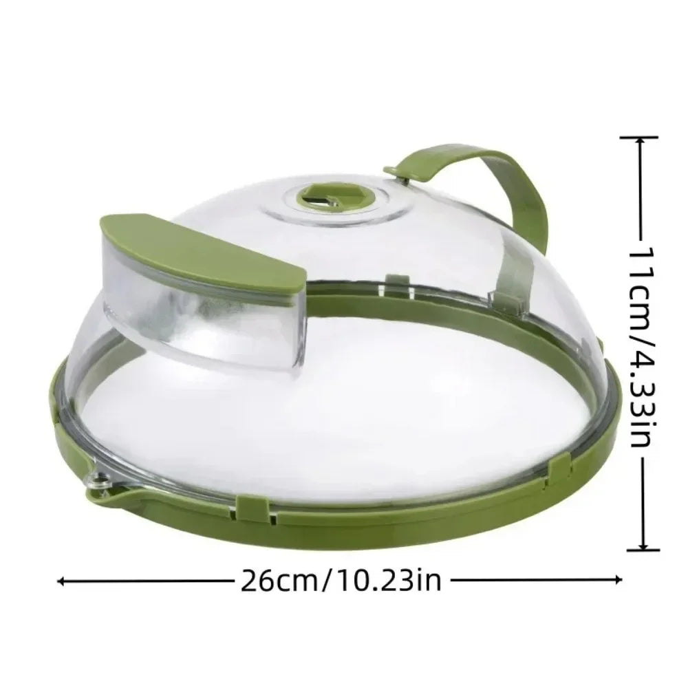 Splatter-Proof Microwave Cover with Built-In Water Steamer and Adjustable Vent