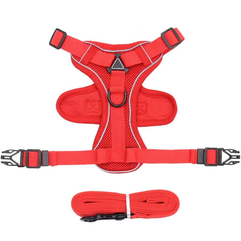 Vest Style Cat Harness with Reflective Strips and 1.5m Leash