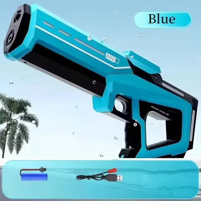 Motorized Water Gun with Auto Suction and 8-10 Meter Range, 500mAh Battery