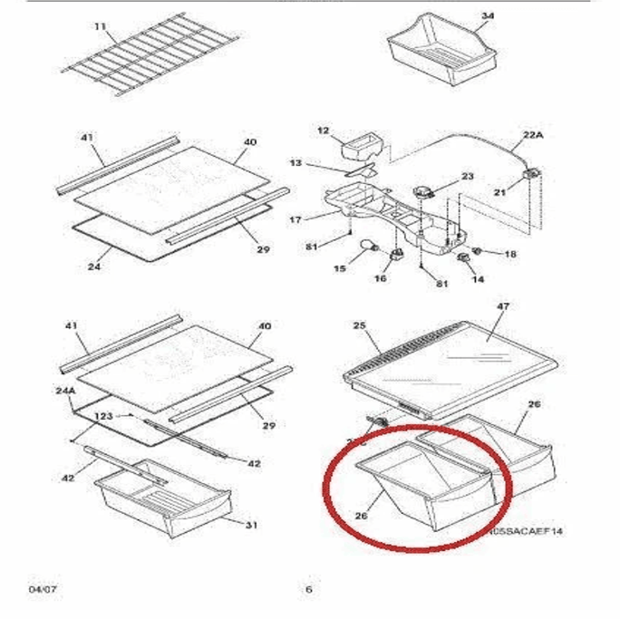 Clear Refrigerator Crisper Drawer Pan with Humidity Control and Tool-Free Installation
