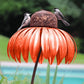 Bird Feeder with Coneflower Design and Weather-Resistant Metal Build, Hanging Hook