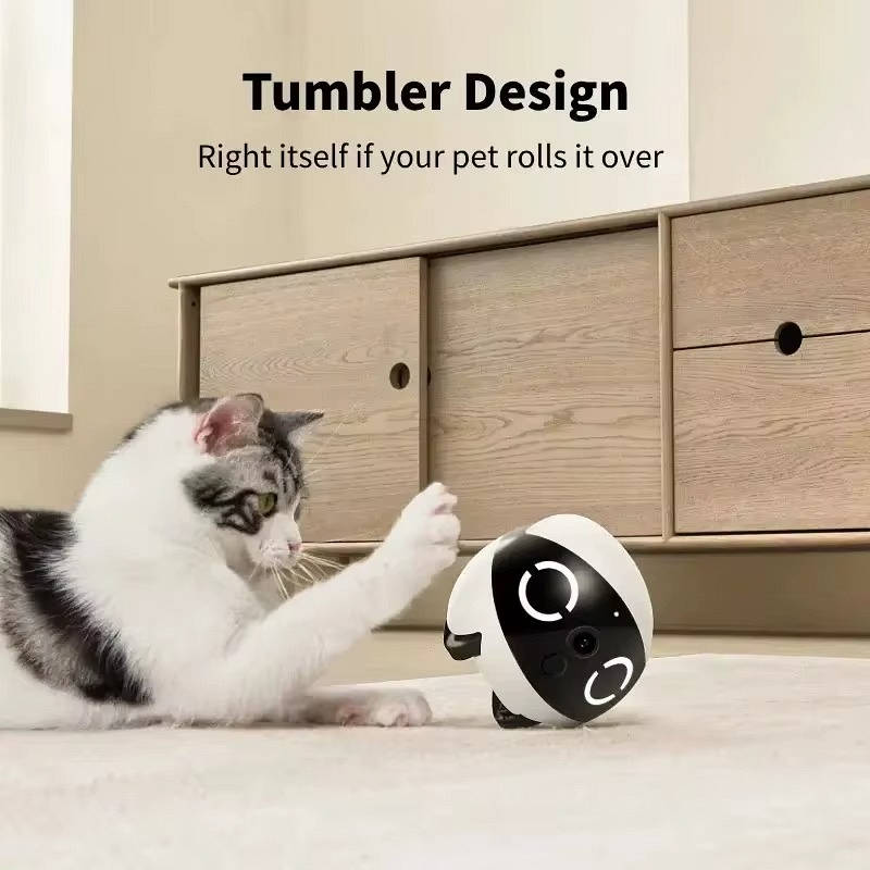 2K Mini Pet Camera Robot, Movable Indoor Camera with App Control 2 Way Talk Night Vision Motion Detection