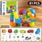 Motorized Magnetic Train Set with Flexible Track Cubes and Traffic Signs