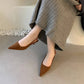 Pointed Toe Slingback Kitten Heels for Women with Microfiber Upper and Slip-On Design