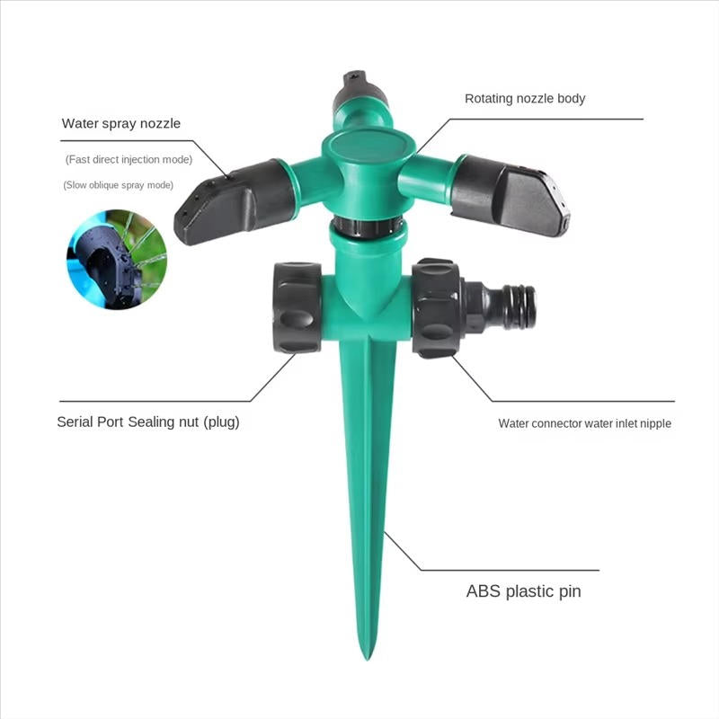 Rotating Garden Sprinkler Set with 360 Degree Coverage and Adjustable Spray Angles, 5 Pack