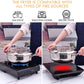 Deep Frying Pot with Splash Guard Lid and Built-in Thermometer, Wire Drain Rack