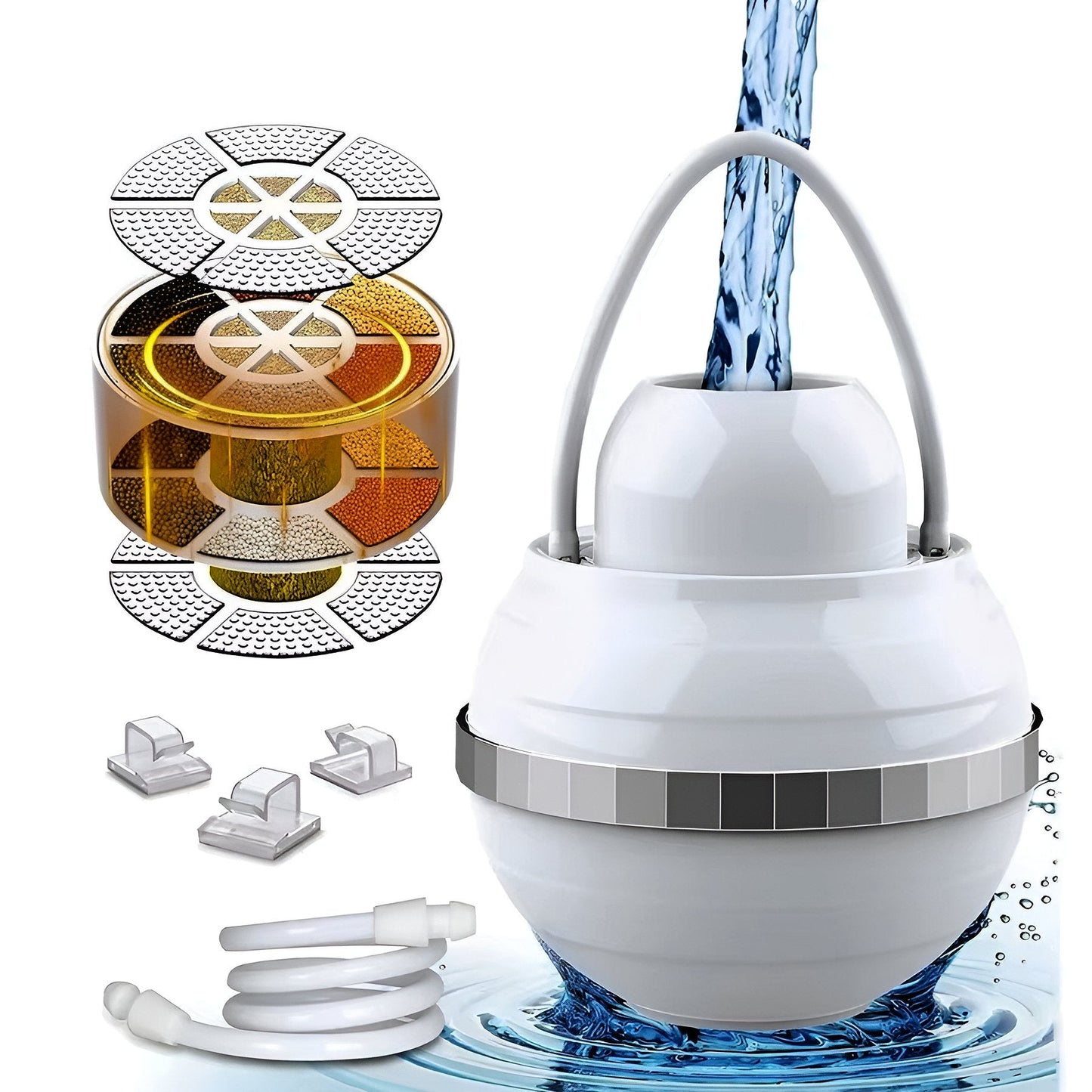 Faucet Mount Tub Filter with Eight-Layer Filtration and Mineral Enrichment