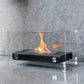 Tabletop Bio Ethanol Fireplace, Portable Rectangular Fire Pit with Dual Glass Wind Guard for Indoor Patio and Balcony