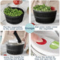 3L One Handed Press Salad Spinner, Large Lettuce & Vegetable Washer Dryer with Brake Button, BPA Free Mixer & Drainer