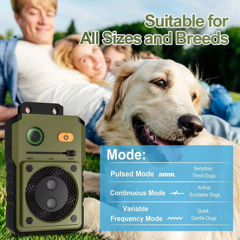 Ultrasonic Anti Barking Device for Dogs, 3 Modes Bark Deterrent 50ft Range Type C Rechargeable Training Tool
