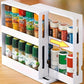 Two Tier Spice Rack with 90 Degree Swivel Shelves and Anti Slip Base