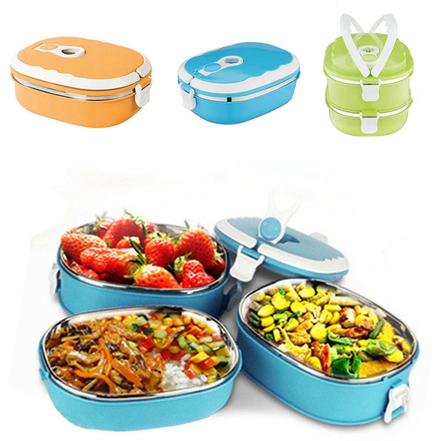 Insulated Food Container with Stainless Steel Interior and Thermal Vacuum Seal, Leak Proof