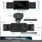 4-Channel Dash Cam with Night Vision and Parking Monitor, WiFi App Control