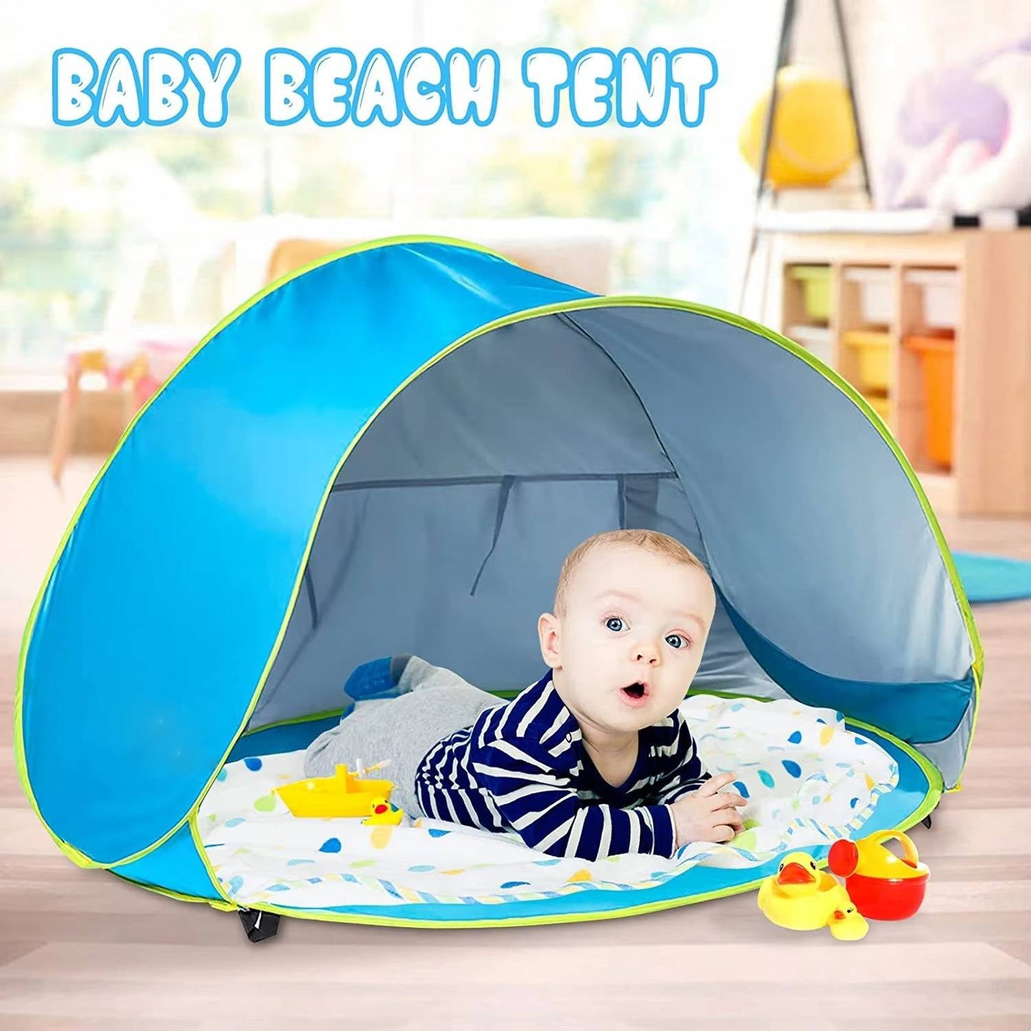 Pop Up Beach Tent with UPF 50+ Protection and Splash Pool Base