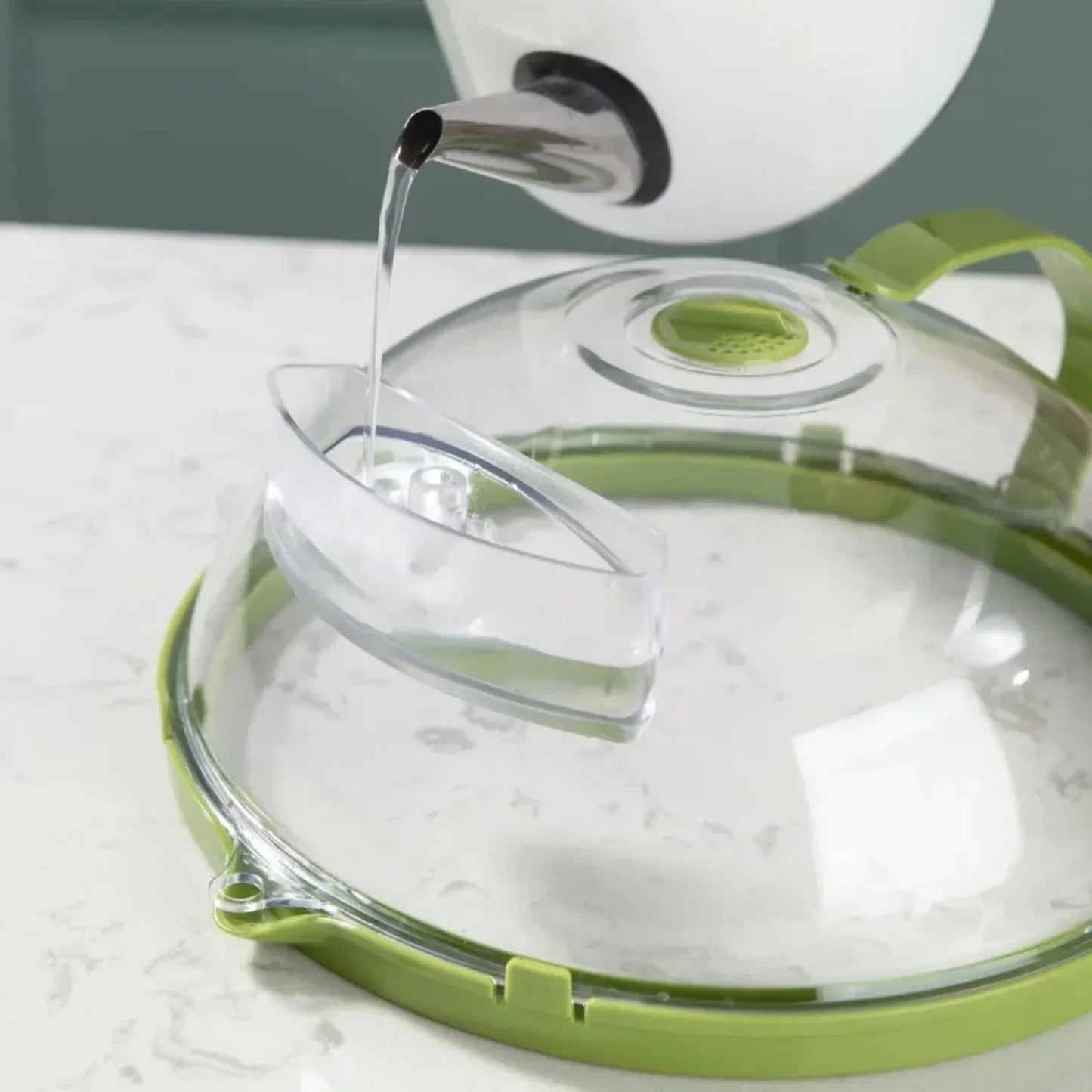 Splatter-Proof Microwave Cover with Built-In Water Steamer and Adjustable Vent