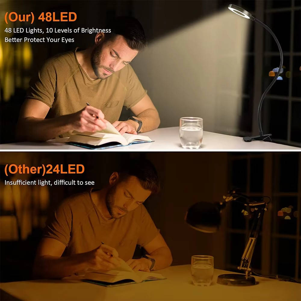 Desk Lamp with 360° Flexible Gooseneck and USB Power, 3 Color Temperatures