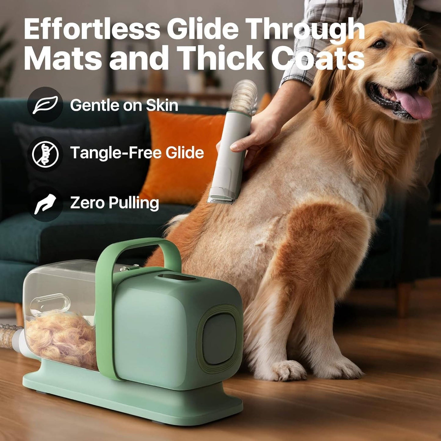 Dog Grooming Vacuum Kit, 15000Pa Pet Grooming Vacuum with Clipper, Shedding Brush and 2L Dust Cup