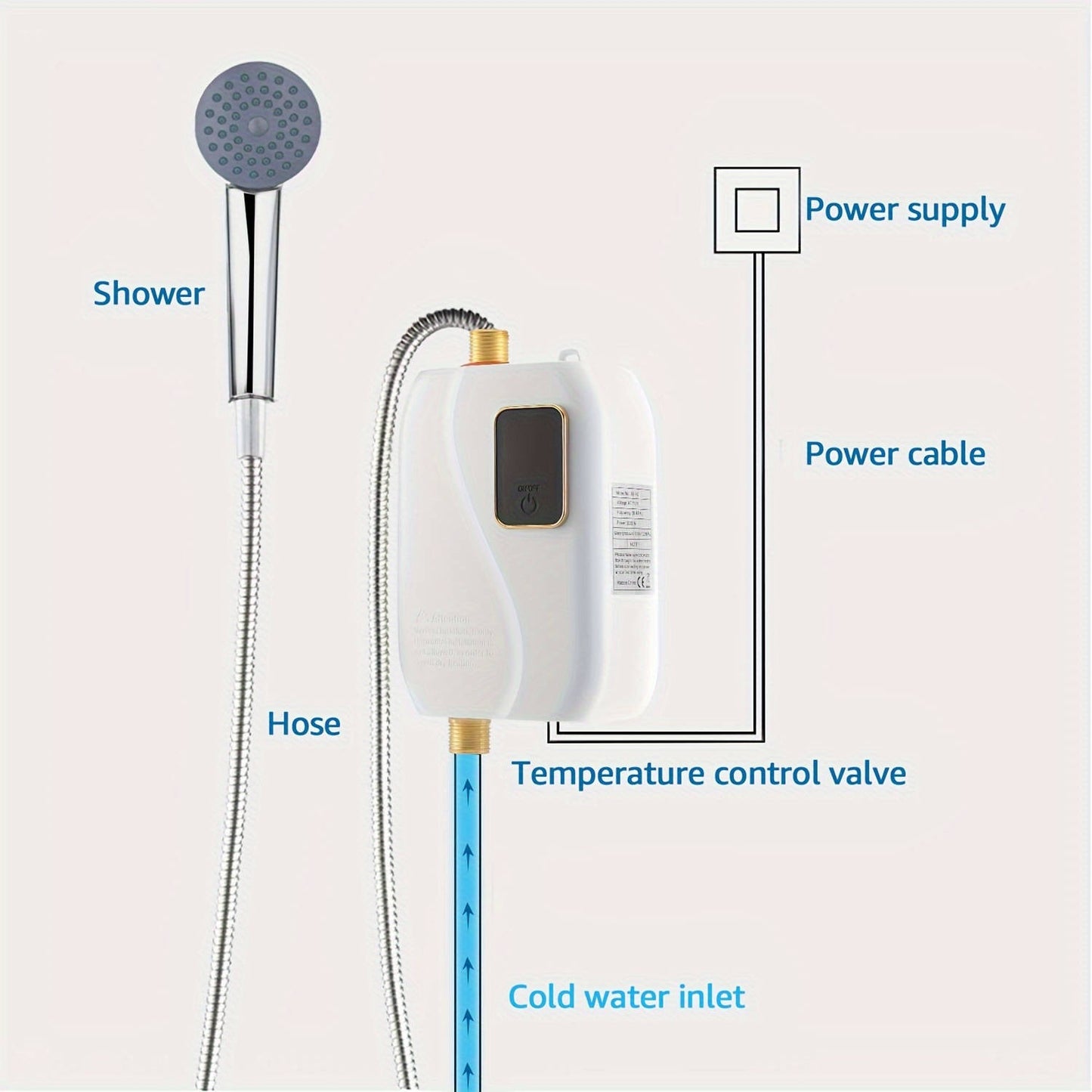 Water Heater Electric 110V, 3000W Instant Electric Water Heater, Under Sink on Demand Hot Water Heater with Digital Display