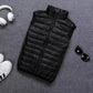 Down Fill Vest with Water Resistant Shell and Stand Up Collar, Packable