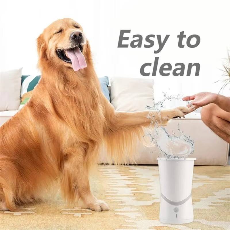 Dog Paw Cleaner with Rotating Silicone Brushes and Dual Speed Settings