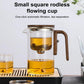 Glass Teapot with Removable Fine Mesh Infuser and Water Separation, Wooden Handle