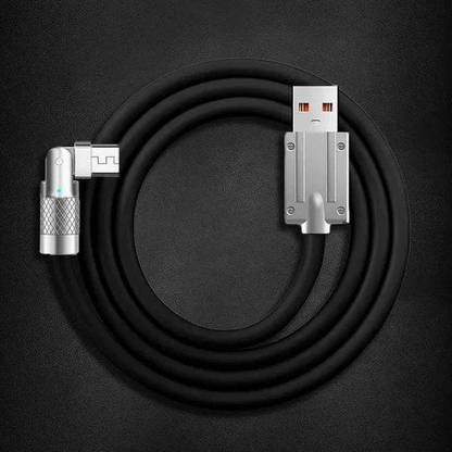 Rotating Charging Cable with 180 Degree Swivel and 3 Interchangeable Tips, 6A Fast  Charging