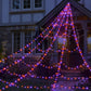 455 LED Halloween Spider Web Lights, 16.4 FT Giant Spider Web with Remote and 8 Lighting Modes