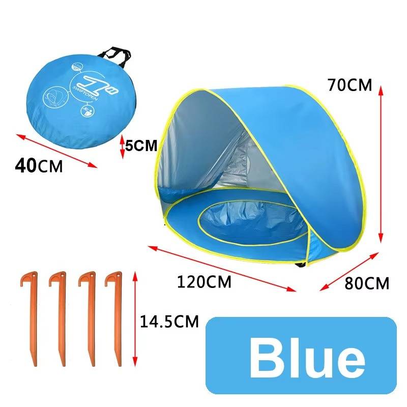 Pop Up Beach Tent with UPF 50+ Protection and Splash Pool Base