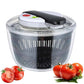 3L One Handed Press Salad Spinner, Large Lettuce & Vegetable Washer Dryer with Brake Button, BPA Free Mixer & Drainer