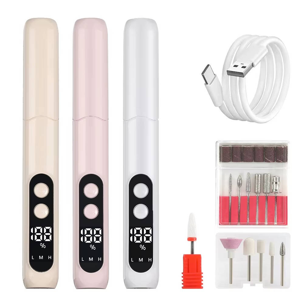 Portable Electric Nail Drill Kit, Professional Manicure and Pedicure Polishing Set for Acrylic, Gel and Dip Nails with Drill Bits