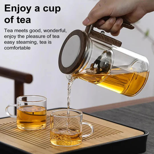 Premium Heat-Resistant Glass Teapot with Built-In Infuser