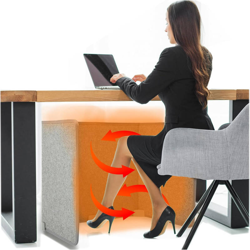 Under Desk Heater with Heated Floor Mat, Portable Foot Warmer with 8 Heat Levels and 12H Timer for Home Office