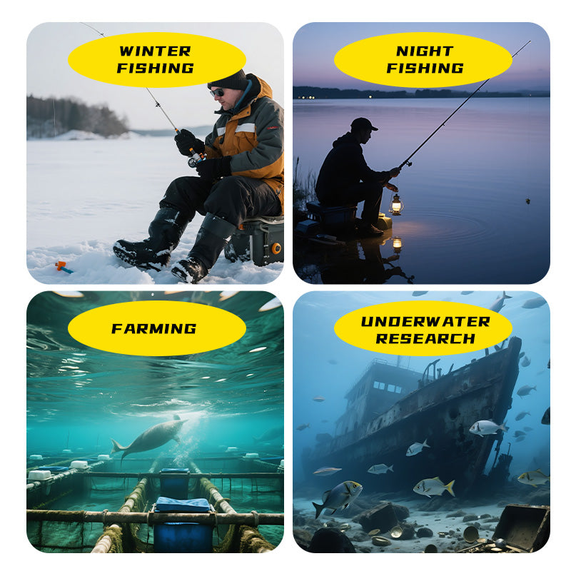 Underwater Fishing Camera, 65ft Cable, Infrared Night Vision, 4.3 Inch HD IPS Display, Portable Fish Finder