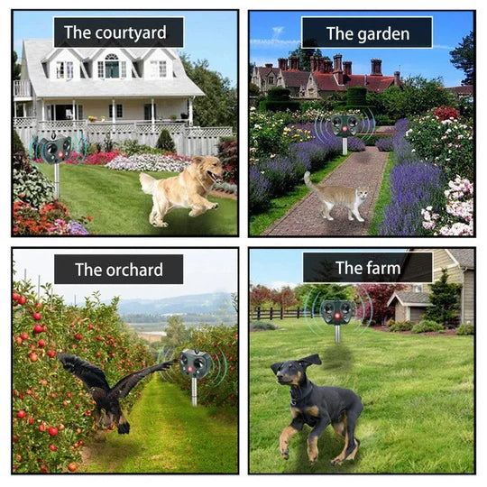 sjbackyard Solar Ultrasonic Animal Repeller for Gardens
