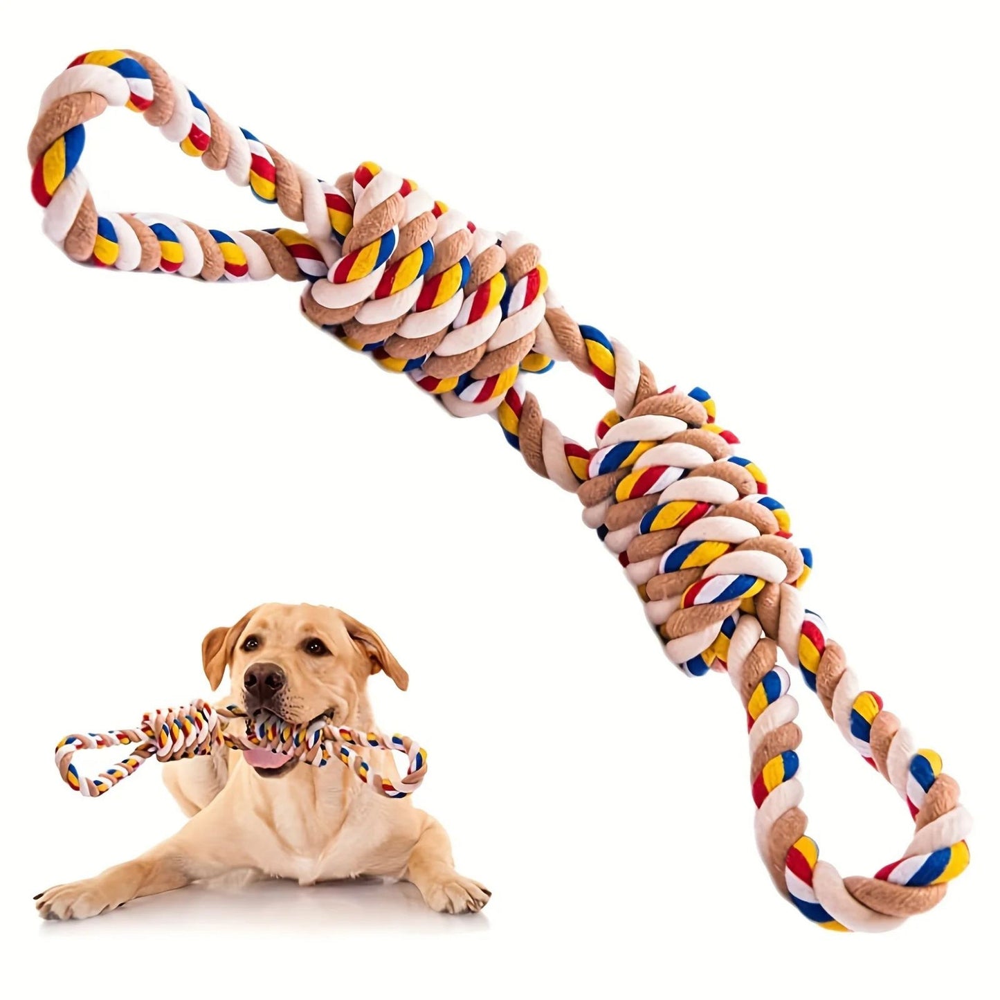 Cotton Rope Dog Toy with Twisted Fibers and Dental Cleaning Action for Medium Large Dogs