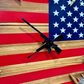 Rustic Wall Clock with American Flag Design and Bullet Hour Markers
