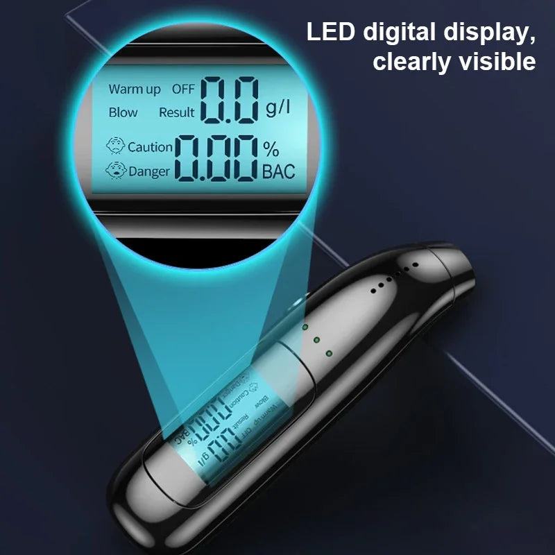 Digital Breathalyzer, Contactless Portable BAC Tester with 2.7K Display, Personal Alcohol Tester