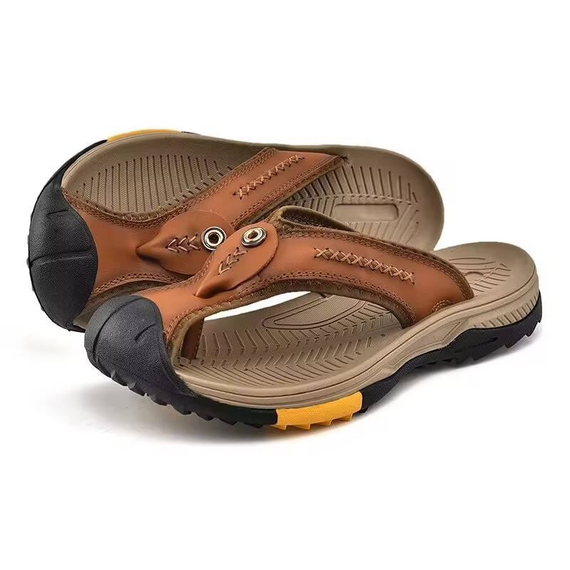 Closed Toe Flip Flops for Men with Nonslip Rubber Sole and Fast Drying Material