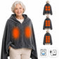 Cordless Heated Blanket with Hood, Rechargeable Wearable Throw with 9 Heating Zones & 3 Heat Levels for Camping