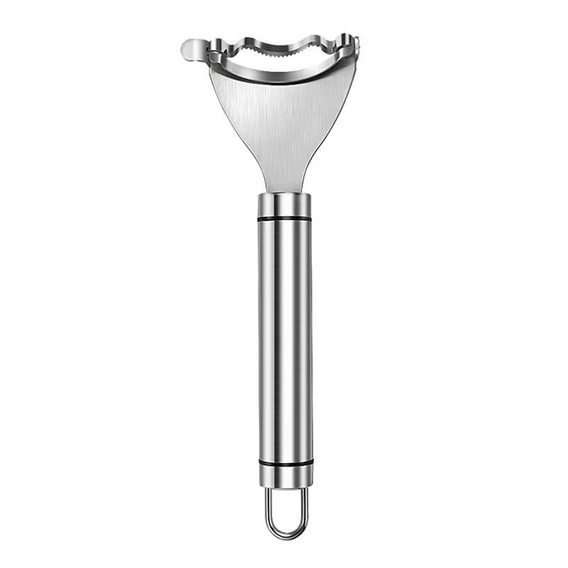Stainless Steel Corn Kernel Stripper with Serrated Blade and Textured Handle